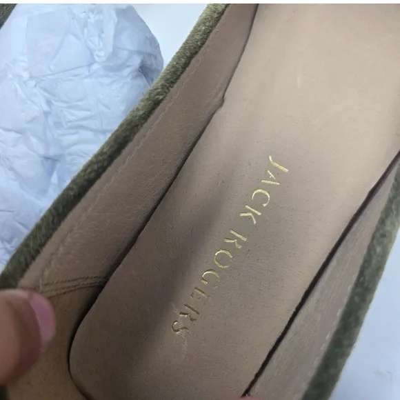 Jack Rogers Womens Size 10 Narrow Meyers Penny Moc Green Suede Loafers - Picture 8 of 9